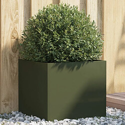 vidaXL Jardinière vert olive 42x40x39 cm acier