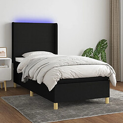 Sommier à lattes,Cadre à lattes de lit pour Adulte matelas et LED Noir 100x200 cm Tissu -MN50893