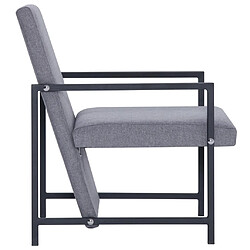 Acheter Helloshop26 Fauteuil chaise siège lounge design club sofa salon avec pieds en chrome gris clair tissu 1102277/2