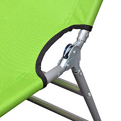 Avis vidaXL Chaise longue pliable acier enduit de poudre vert pomme