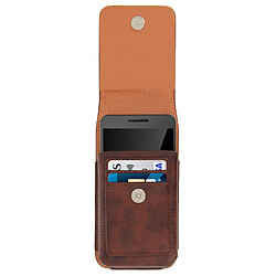 Avizar Housse Etui Ceinture Vertical Cuir Smartphone Taille L - Marron pas cher