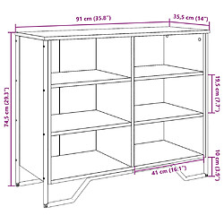 vidaXL Buffet sonoma gris 91x35,5x74,5 cm bois d'ingénierie pas cher