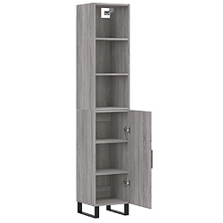 Avis vidaXL Buffet haut Sonoma gris 34,5x34x180 cm Bois d'ingénierie