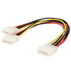 Ansonic Câble d'alimentation interne Molex Mâle - 2x Molex Femelle 0.15 m 