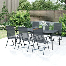 Salle à manger de jardin 7 pcs,Table et chaise à dîner anthracite acier -MN82779