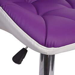 Decoshop26 2x tabourets de bar chaise de comptoir hauteur réglable en synthétique violet cadre en acier chromé 04_0000118 pas cher