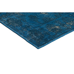 Avis Vidal Tapis de laine 243x152 Bleu Vintage