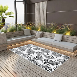 vidaXL Tapis d'extérieur Blanc et noir 160x230 cm PP