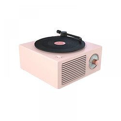 General Haut-parleur Bluetooth rétro, haut-parleur Bluetooth Bass Portable 5.0 Lecteur de cartes Strong TF Retro Record Haut-parleur en vinyle, Style tourne-disque Look mignon Cadeau créatif pour les filles (rose)