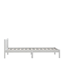 Avis vidaXL Cadre de lit sans matelas blanc bois massif