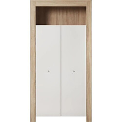 Avis Chambre bébé trio PIA - Lit 70x140 cm + Commode a langer 2 portes + Armoire 2 portes - Décor chene sonoma et blanc mat - TRENDTEAM