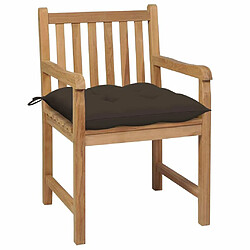 Maison Chic Lot de 2 Chaises de jardin avec coussins | Fauteuil Chaises d'extérieur taupe Bois de teck massif -GKD31350