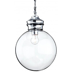 Luminaire Center Suspension 20 cm Omar, chrome et verre