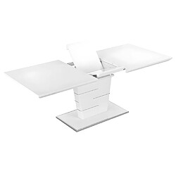 Acheter Vente-Unique Table à manger extensible AMELLE - 6 à 8 personnes - MDF Laqué Blanc