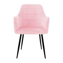 Ecd Germany Lot de 8 chaises de salle à manger cuisine en velours fauteuil rembourré rose