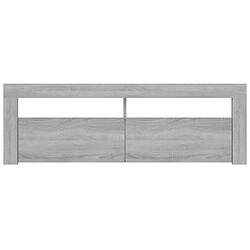 Maison Chic Meubles TV avec lumières LED - Banc TV pour salon sonoma gris 120x35x40 cm -MN95867 pas cher