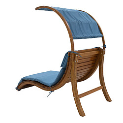 Avis AXI chaise longue de jardin Salina en bois | Lit de jardin avec toit & coussin pour le jardin | Bain de soleil individuelle avec toit solaire résistant aux intempéries en bleu