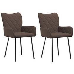 Maison Chic Lot de 2 Chaises à manger | Chaise de salle à manger cuisine taupe tissu -GKD46272