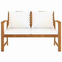 Maison Chic Banc de jardin | Banquette de jardin | Chaise Relax avec coussin crème 120 cm Bois solide d'acacia -MN37076