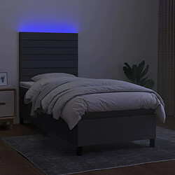 Acheter Sommier à lattes et LED,Cadre à lattes de lit avec matelas pour Adulte Gris foncé 80x200cm -MN77473