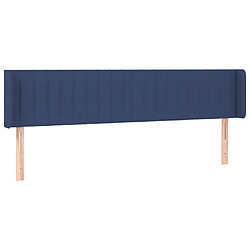 Maison Chic Tête de lit scandinave avec oreilles,meuble de chambre Bleu 203x16x78/88 cm Tissu -MN84331