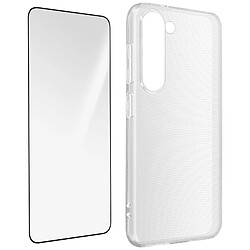 Protection Intégrale pour Galaxy S23 Coque Transparent Verre Trempé Noir 4smarts