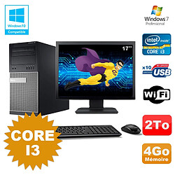 Lot PC Tour Dell 790 Intel Core I3 3.1Ghz 4Go 2To DVD WIFI Win 7 + Ecran 17" - Occasion