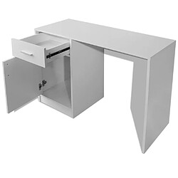 Avis vidaXL Bureau avec tiroir et placard 100x40x73 cm Blanc