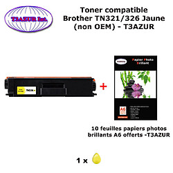 Toner compatible TN321, TN326 Y pour imprimante Brother DCP L8400CDN, L8450CDW Jaune+ 10f A6 brillants - T3AZUR