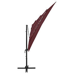 Acheter Maison Chic Parasol Jardin | Parasol à 4 niveaux avec mat en aluminium Bordeaux 250x250 cm - GKD52719