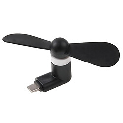 Wewoo Ventilateur USB noir pour téléphones mobiles avec fonction OTG Port USB Type 3.1 Mini avec deux feuilles,