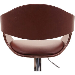 Acheter Decoshop26 Tabouret de bar chaise haute design rétro en synthétique marron avec repose-pieds TDB04078