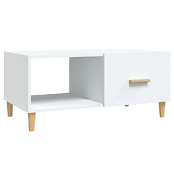 vidaXL Table basse blanc 89,5x50x40 cm bois d'ingénierie