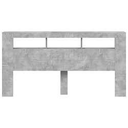 Maison Chic Tête de lit moderne à LED lumineuse pour chambre - Décoration de lit gris béton 200x18,5x103,5cm bois d'ingénierie -MN44880 pas cher