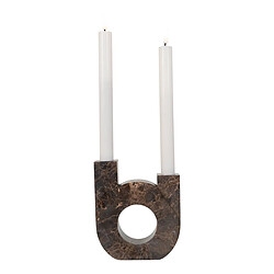 EPIKASA Bougeoir Candle, Marron, Marbre, 3,5x12x14 cm