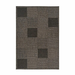 Paris Prix Tapis Effet Damier à Poils Courts Sulawesi Taupe 120 x 170 cm