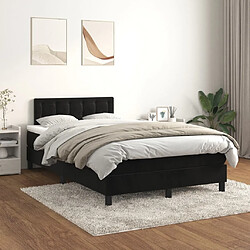 Maison Chic Lit Adulte - Lit simple Lit à sommier tapissier avec matelas moelleux - Meuble de Chambre - Noir 120x200 cm Velours -MN10468