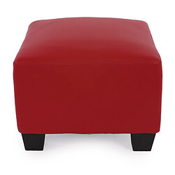 Mendler Canapé-élément pouf repose-pied Lyon, modulaire, simili-cuir ~ rouge