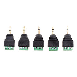 5 Pièces 3 Pôles 3,5 Mm Audio Mâle à 3 Broches Femelle Balun Adaptateur Pour écouteurs