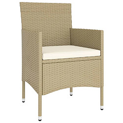 Acheter Maison Chic Table de bistro et chaises d'extérieur 5 pcs,Ensemble de bistro de jardin pour relax Résine tressée et verre trempé Beige -GKD224053