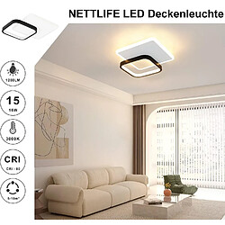 Avis NETTLIFE Plafonnier LED 3000K 24.5cm 22W Lampe de Couloir Design Moderne Cuisine Lampe Noir pour Chambre Salon