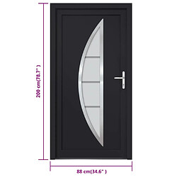 vidaXL Porte d'entrée anthracite 88x200 cm PVC pas cher