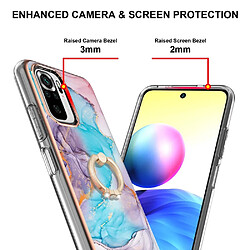 Coque en TPU anti-chute, motif marbré anti-jaunissement IMD flexible avec béquille voie lactée bleu marbré pour votre Xiaomi Redmi Note 10 4G/10S