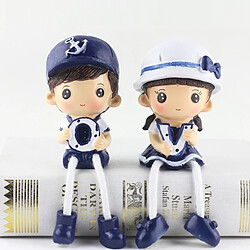 Avis Wewoo Résine créative LOVE Marine famille bleu Set Dolls Ornements Mariage Cadeaux de décoration de chambre à coucher