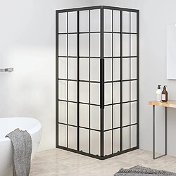 vidaXL Cabine de douche ESG dépoli 80x70x180 cm Noir