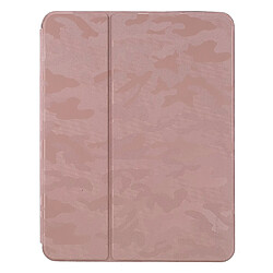 Etui en PU X-LEVEL fonction réveil/sommeil automatique, motif camouflage avec support et porte-crayon rose pour votre iPad Pro 11-pouces (2021)/(2020)/(2018)/Air (2020)