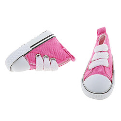 Acheter Paire De Haut En Dentelle Haute Chaussures De Toile Pour 1/6 Poupées Bjd Fuchsia Accessoire