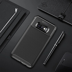 Wewoo Coque en TPU antichoc fibre de carbone pour Galaxy S10 Lite (noir)