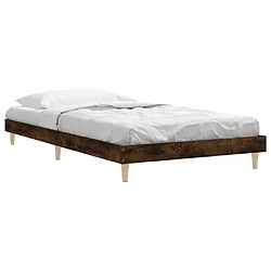 Acheter vidaXL Cadre de lit sans matelas chêne fumé 90x200cm bois d'ingénierie