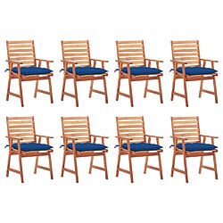 Maison Chic Lot de 8 Chaises à dîner d'extérieur avec coussins | Fauteuil chaises à manger d'extérieur Acacia massif -GKD19482